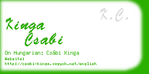 kinga csabi business card